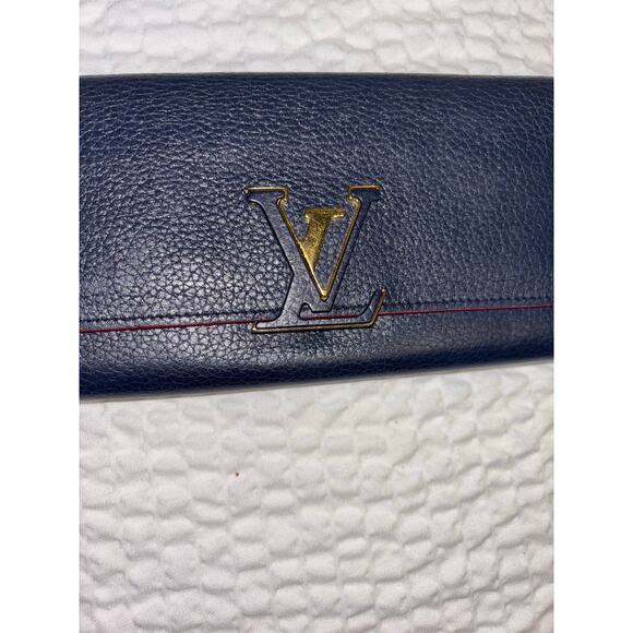 Louis Vuitton Navy Leather Envelope Wallet - Picture 6 of 6